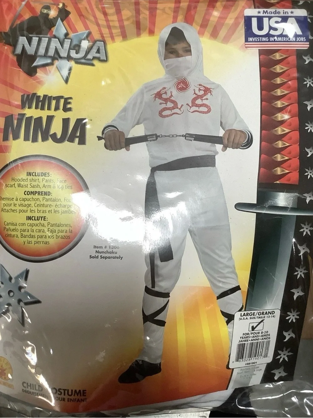 Rubies Haunted House Child's White Ninja Costume